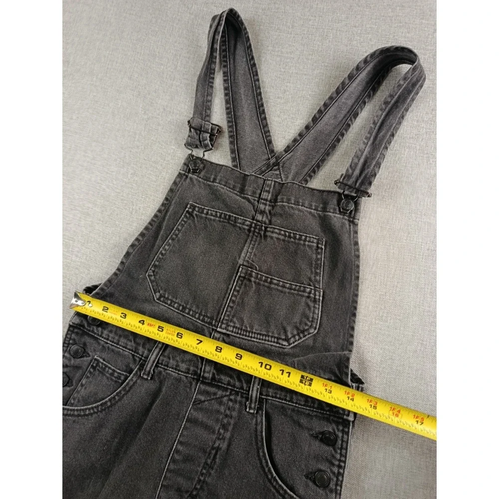 We The Free Ziggy Denim Overall Womens Size Xs Charcoal Straight Leg Boho